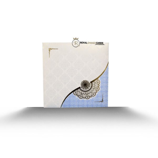 Blue and White Wedding Card - Front