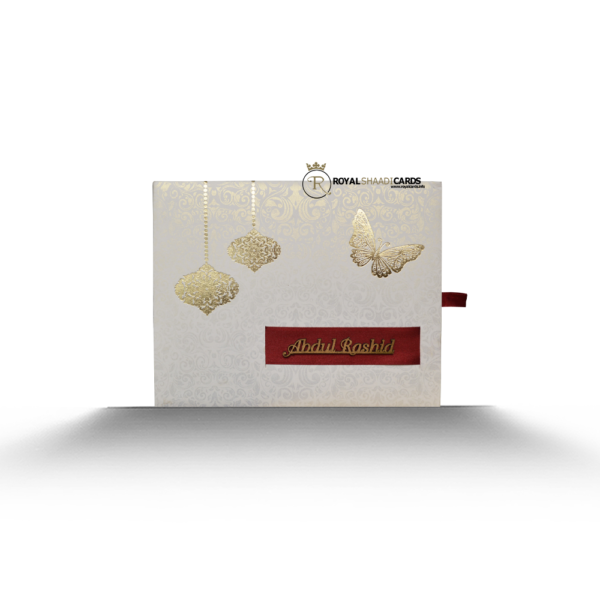 Gold and White Wedding Card Envelope