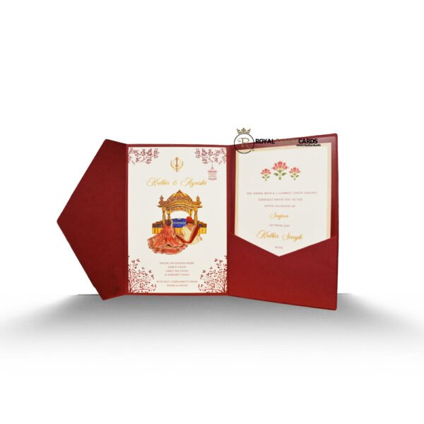 Unique Maroon Red Wedding Card - Interior